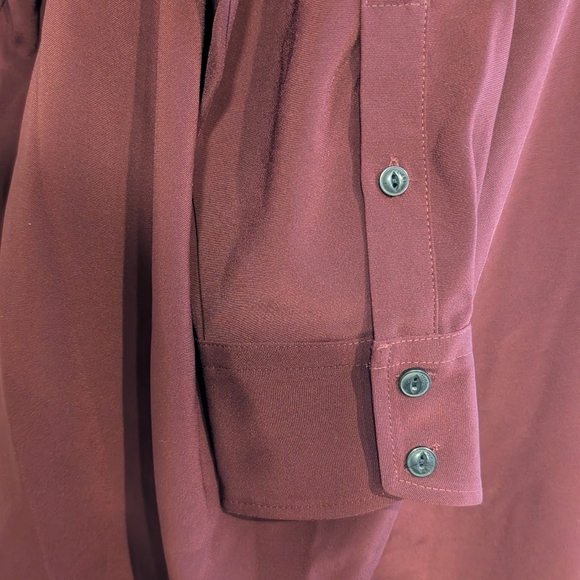 NWOT rag & bone Phillipa Draped blouse medium wine - Picture 4 of 8